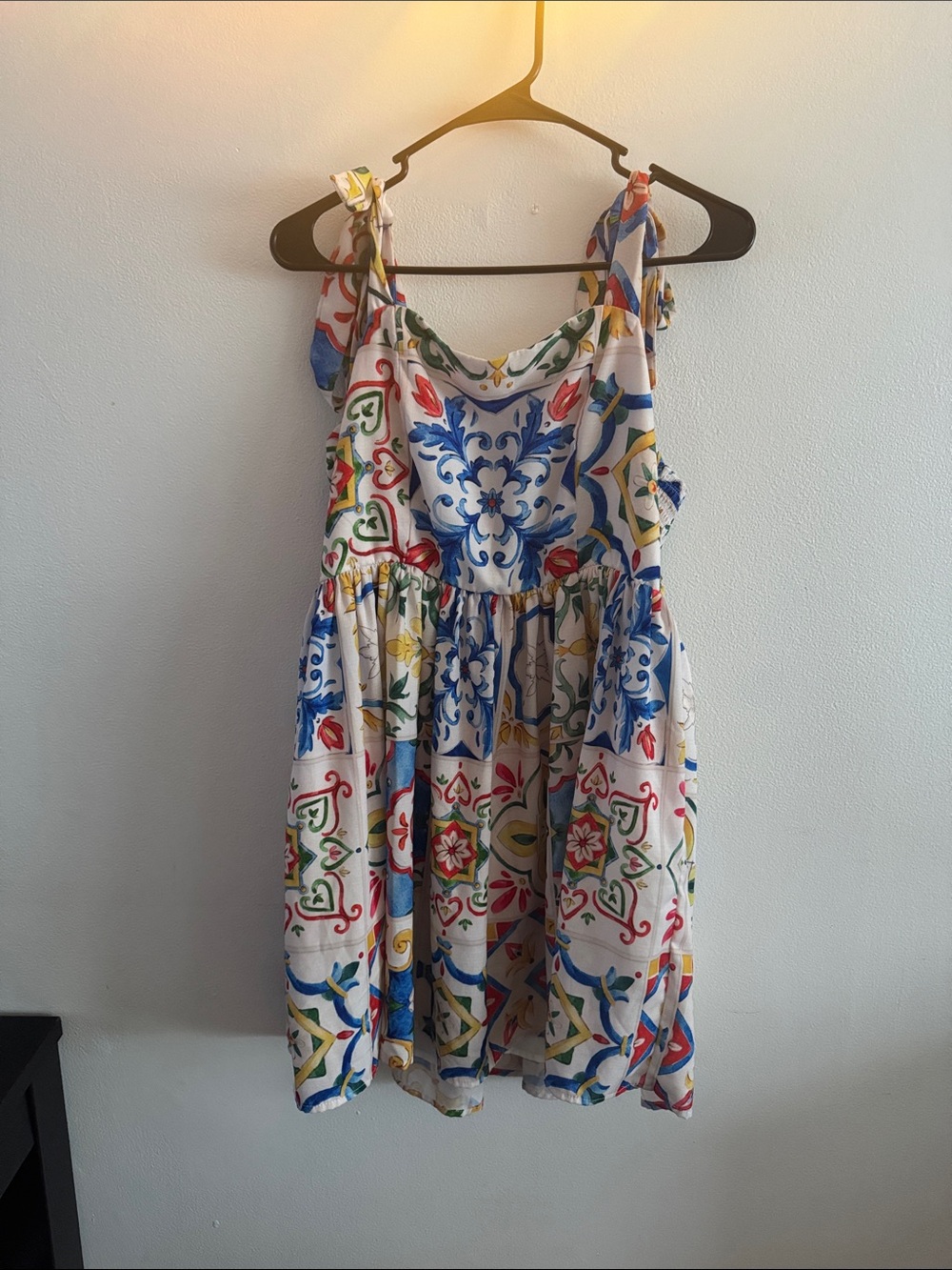 Women's Summer Tie Shoulder Cami Dress size 12 - Picture 2 of 4